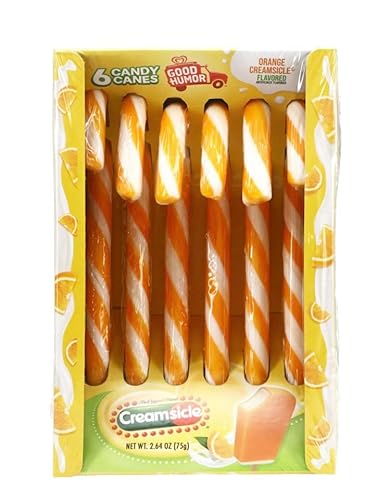 Orange Creamsicle Candy Canes - 2.64oz 6ct Box