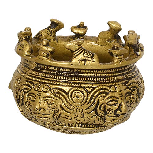 Image of eCraftIndia Brass Auspicious Nandi Kalash for Religious Offerings