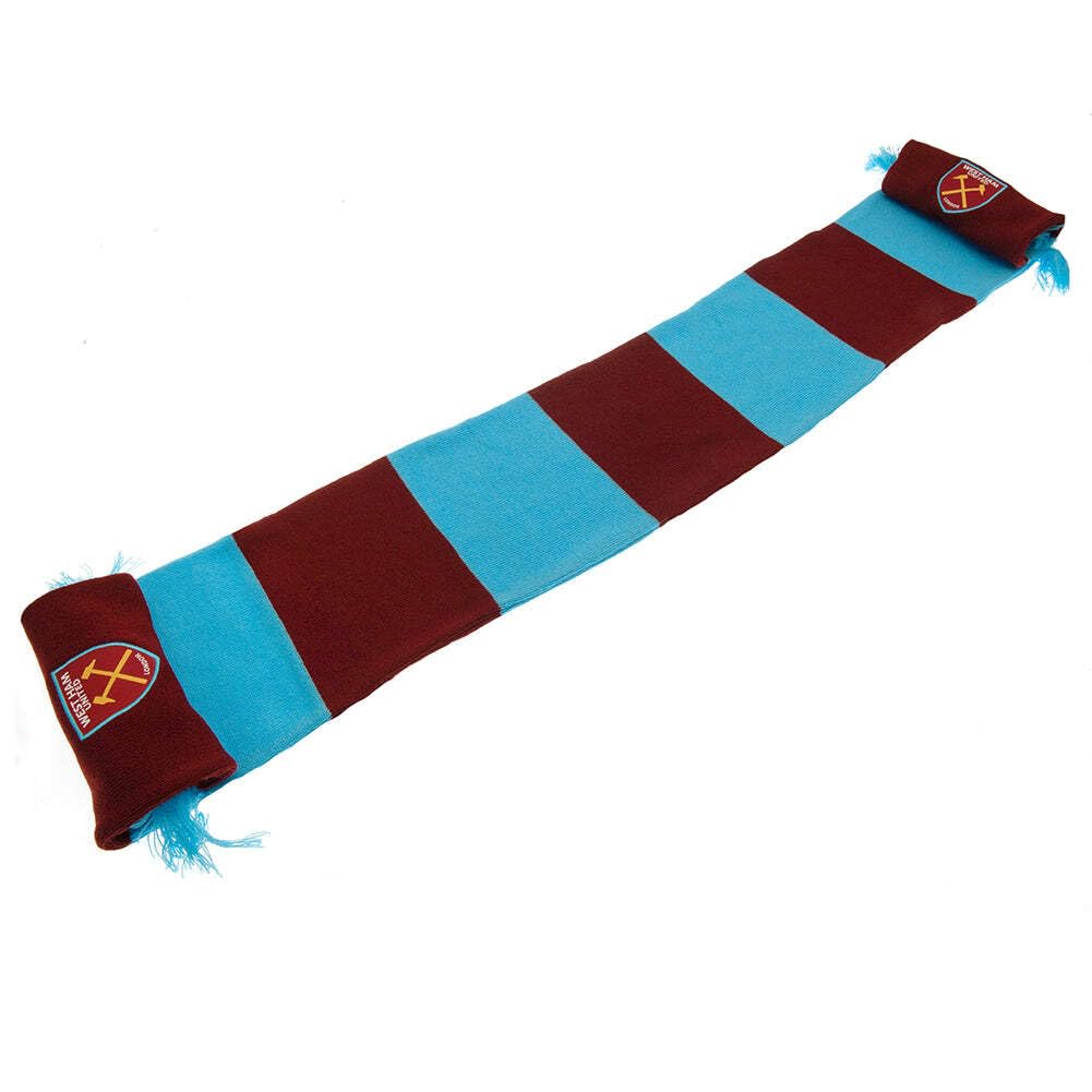 West Ham United FC Stripe Scarf (One Size) (Claret Red/Blue)