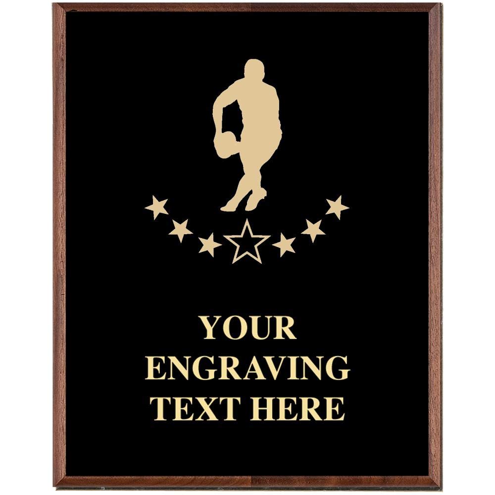 Rugby Plaques, Custom Engraved Rugby Player Trophy Plaque Award, Great Customizable Rugby Tournament Awards Prime