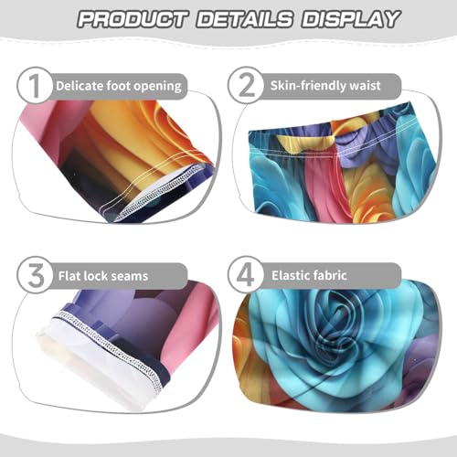 Bolaz Toddler Girls Leggings Printed Yoga Pants Leggings Blue Purple Rose for Kids3