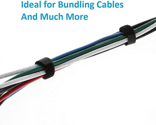 Miniatura 7 de Beszin Paquete de 50 bridas de cable de sujeción autoadherentes de gancho y bucle, de 12 pulgadas de ancho, organizador de cables de tela de