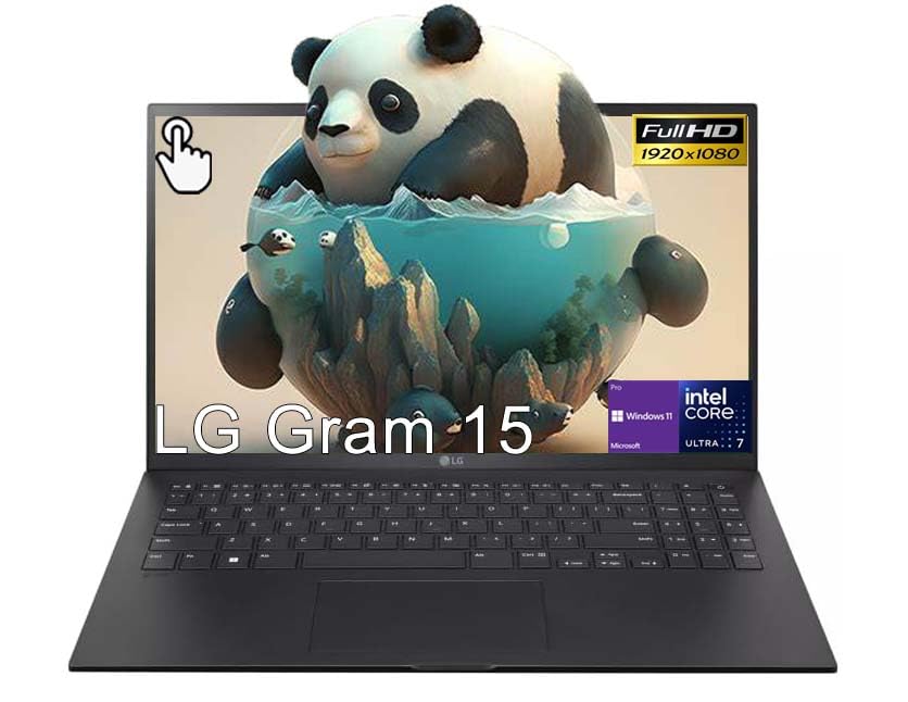 LG gram 15.6 Lightweight Laptop, AI-Enabled Intel Core Ultra 7 155H(16 Core up to 4.8GHz), FHD Touchscreen, 16GB LPDDR5X RAM, 1TB NVMe Gen4 SSD, Intel Arc Graphics, Windows 11 Pro, with 5ave 5in1 kit