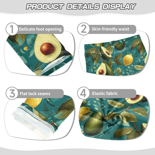 Girls Leggings Avocado Fruit Leaves Soft Toddler Leggings for Girls Kids Pants Size 4T-10T3