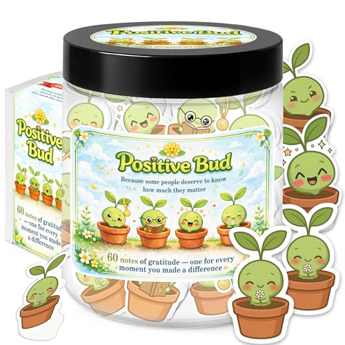 Teacher Appreciation Gift – Positive Bud Jar with 60 Gratitude Cards | Thank You Teacher Gifts for...