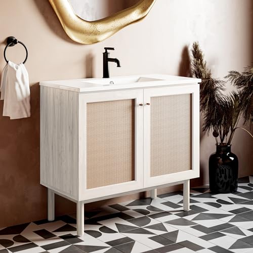 Image of Classe 36 inch Bathroom Vanity in White Oak- Cabinet Bath Sink Cabinet Sink Included