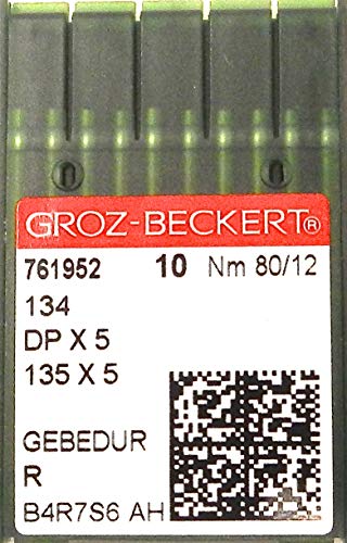 10 groz-beckert ronde Piston dpx5 Aiguilles à coudre Système 134 (R) Industrie St. 80/12 Cover