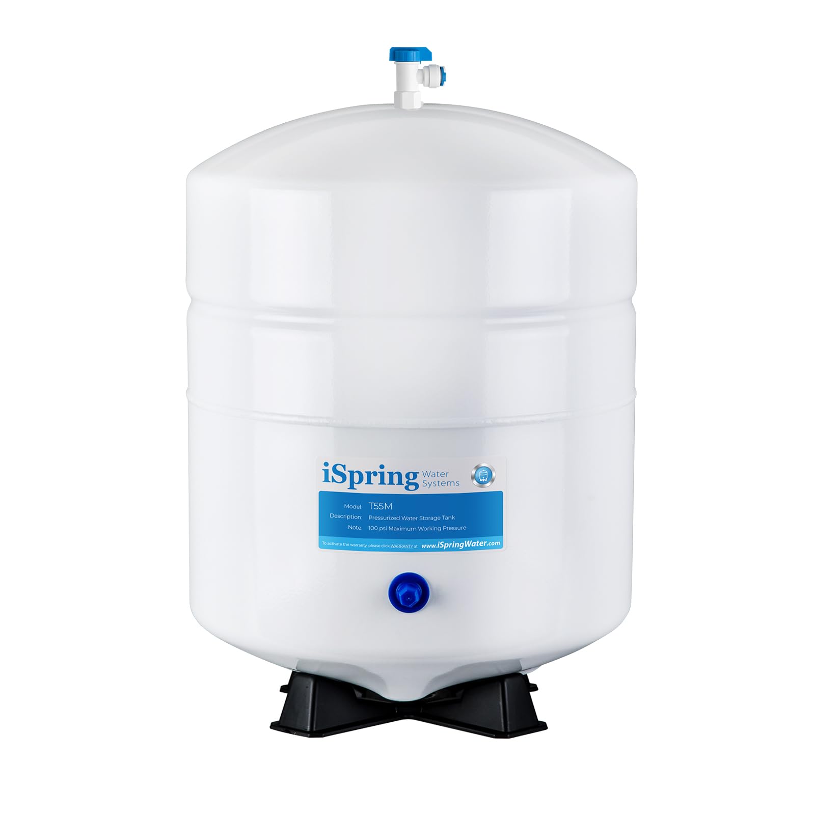 T55M 5.5 Gallon Residential Pre-Pressurized Water Storage Tank for Reverse Osmosis (RO) Systems, White