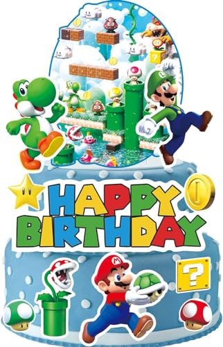 Decoracion para Tartas Infantiles,Happy Birthday Cake Topper,Adornos Tartas de Cumpleaños Niños,Decoración Tartas para Fiestas de Cumpleaños de Niños y Niñas (Grün)