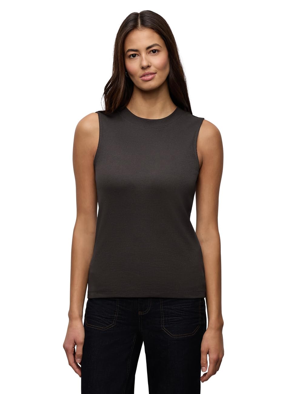 Street One Damen Basic Top mit Rippstruktur