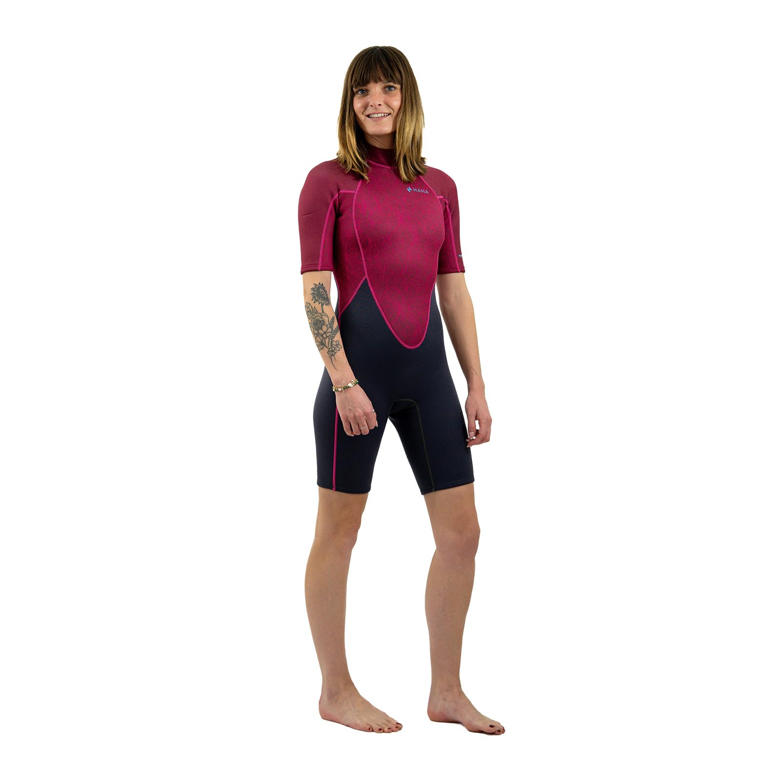 Combinaison Néoprène Shorty Femme 3/2mm – Idéale pour Surf, Paddle (Sup), Kayak et Longe-Côte – Souple, Confortable et Séchage Rapide - Portofino 3-2mm