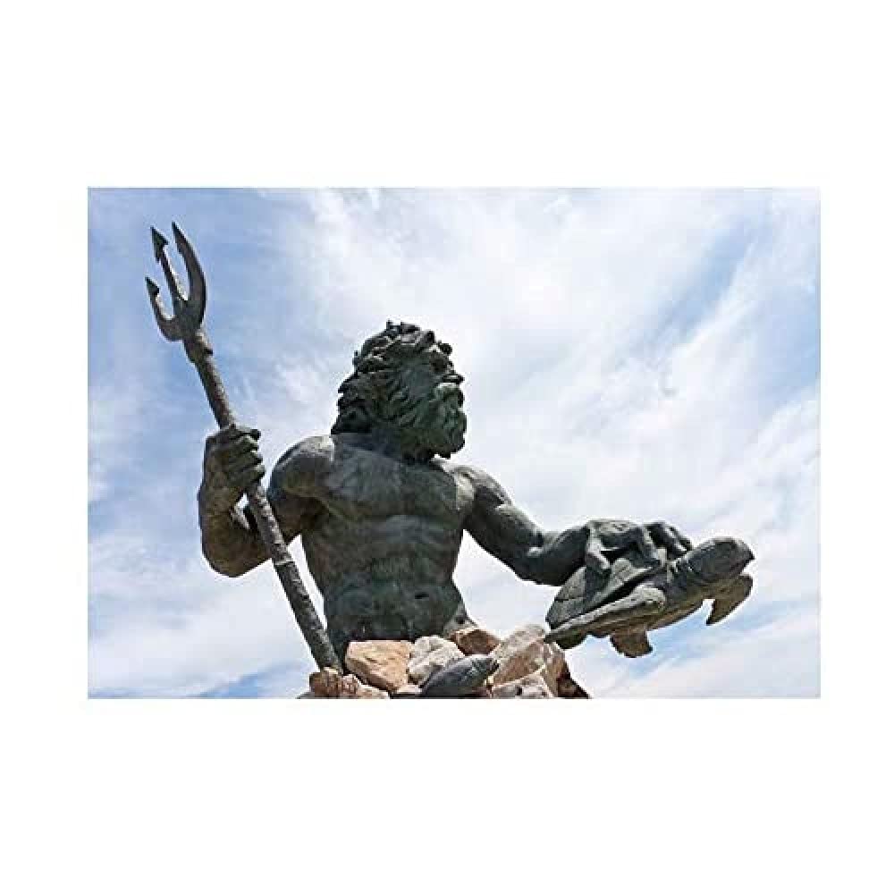 Wee Blue Coo Photo Landmark Statue Neptune Trident Turtle Virginia Beach Art Wall Art Print