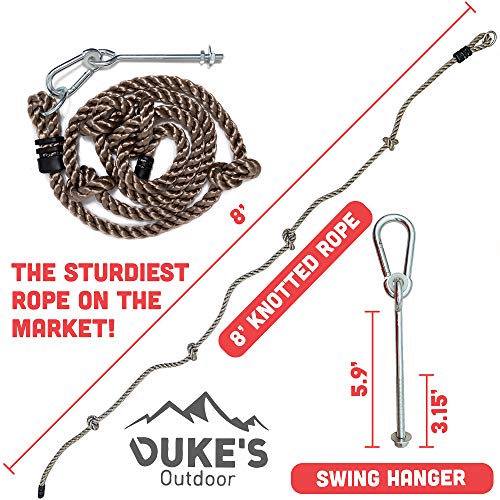 Duke's Outdoor Rock Climbing Holds Set For Kids - 30 Rock Climbing Wall Grips For Indoor & Outdoor Play Set, 8 Foot Knotted Climbing Rope, Chalk Bag & 3 Diy Videos #TOP5