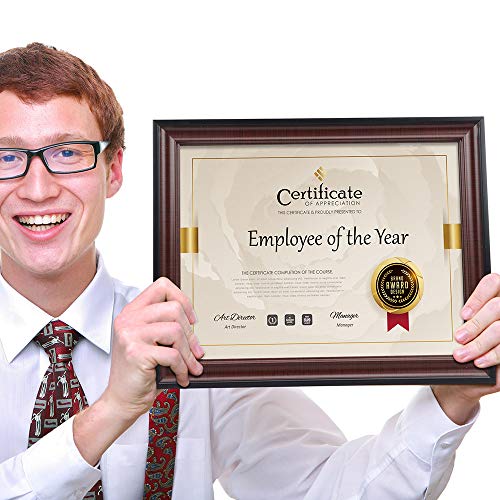 Memory Island 8.5X11 Document Frames,Real Glass Fronts, 4 Pack Certificate Frames For Wall Or Tabletop Display,Diploma Frames For Degree Award,Cherry Wood Grain #TOP2