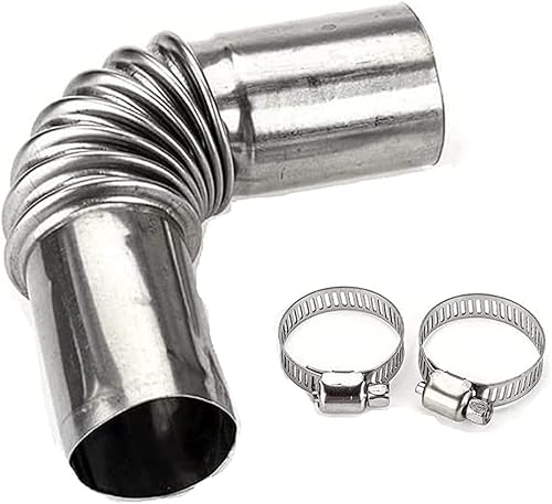 Calentador de aire de estacionamiento de 0.984 in, tubo de escape, conector de codo, tapa de acero inoxidable, calentador de agua a gas con 2