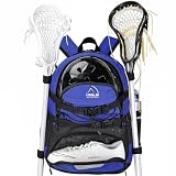HMLIN OUTOOORS Lacrosse Bag with Two Sticks Holder,field hockey bag Separate Shoe Space with External Buckle...
