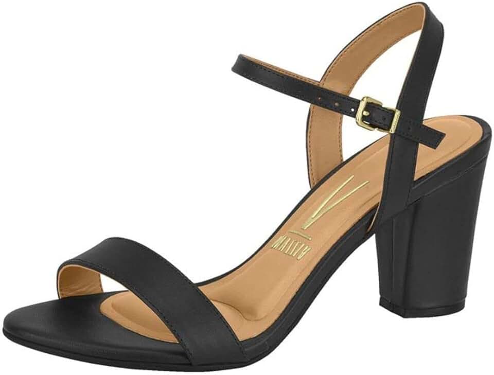 Sandália Feminina Salto Quadrado Mini Glitter Dourado Vizzano 6262.474