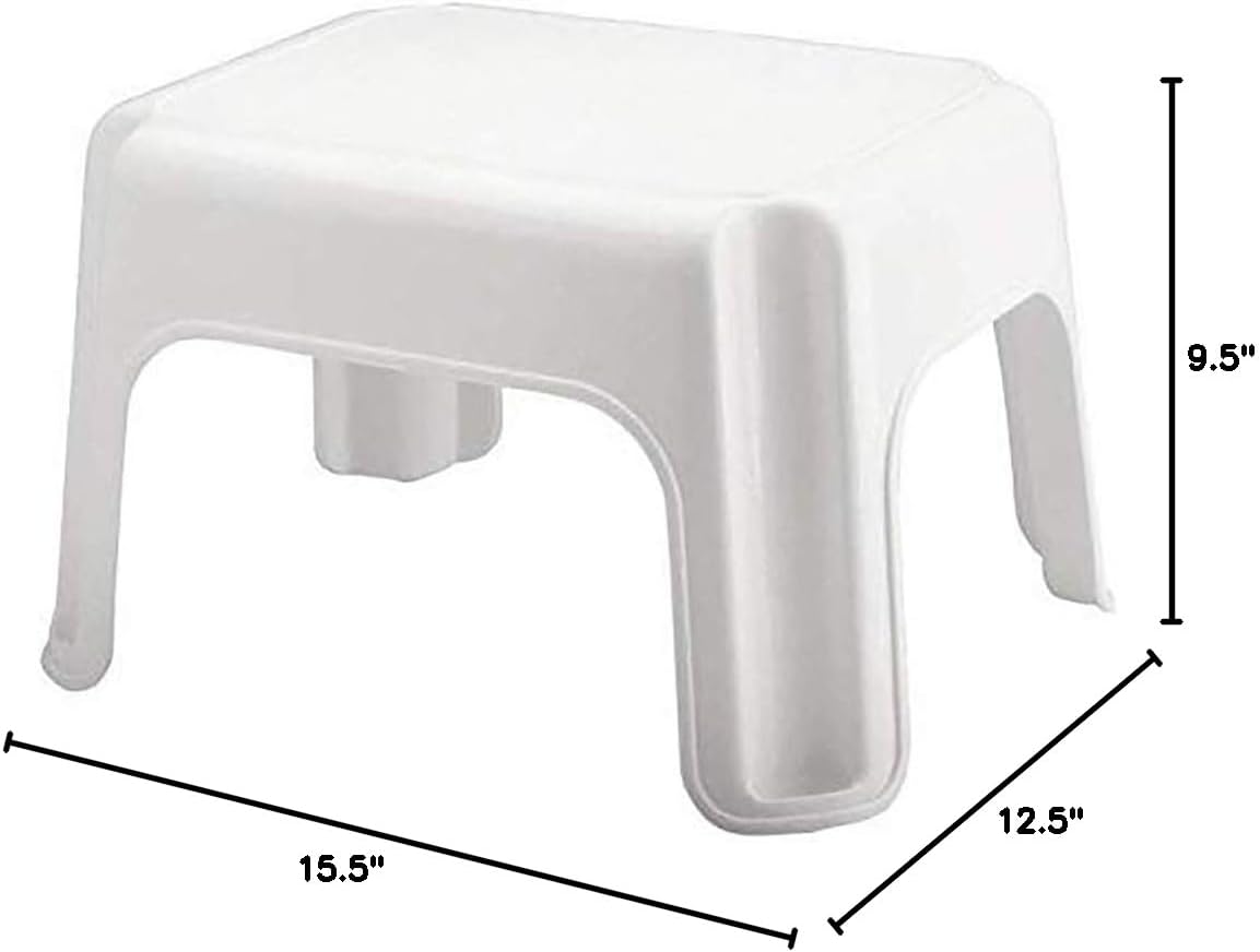 Rubbermaid Durable Plastic Roughneck Step Stool w/ 300-LB Weight Capacity, White (3-Pack)