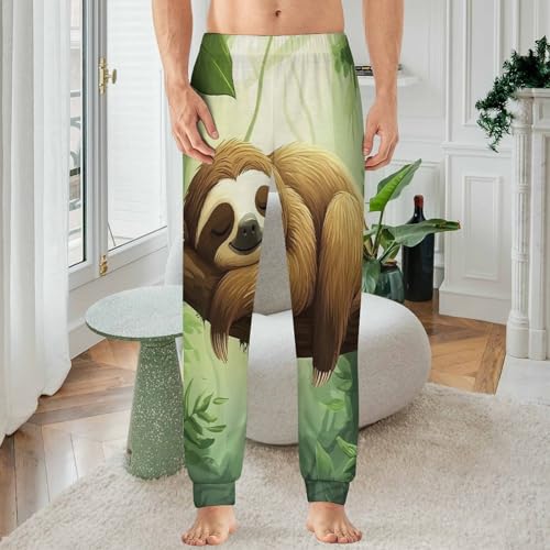Animal Sloth Men's Pajamas Pants Lightweight Sleep Lounge Pant Pjs Bottoms Casual Sleepwear2