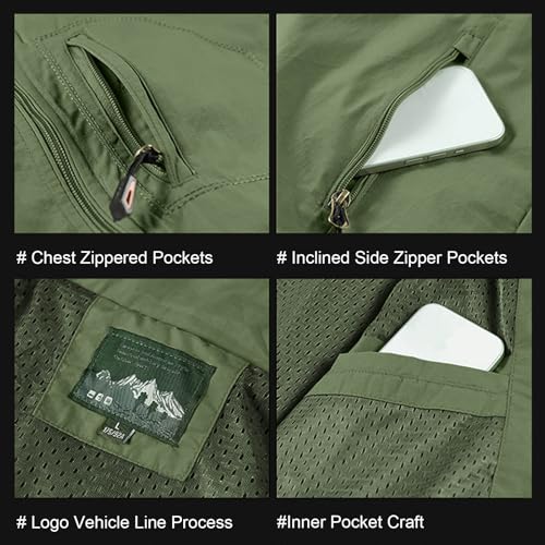 Mens Casual Jacket Windproof Lightweight Mountain Sport Jacket with Removed Hood Zip Pockets Windbreaker for Hiking4