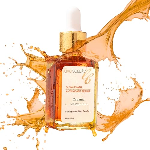Luxe Beauty Organic Astaxanthin Serum - Concentrated Antioxidants - Also with Organic Rosehip Oil, Clove Oil, Raspberry Seed Oil, and More - Face Serum to Help Prevent Premature Skin Aging