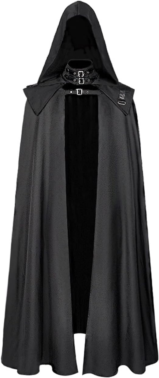 Costumes for Adults Adult Costume Medieval Cloak Hooded Cape Men's Fashion Tailcoat Jacket Goth