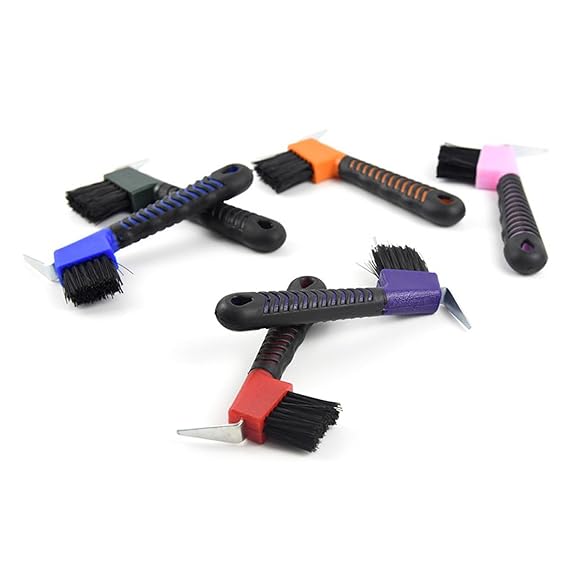 2-in-1 Hoof Pick for Horses with Soft Grip Rubber Handle(Purple)