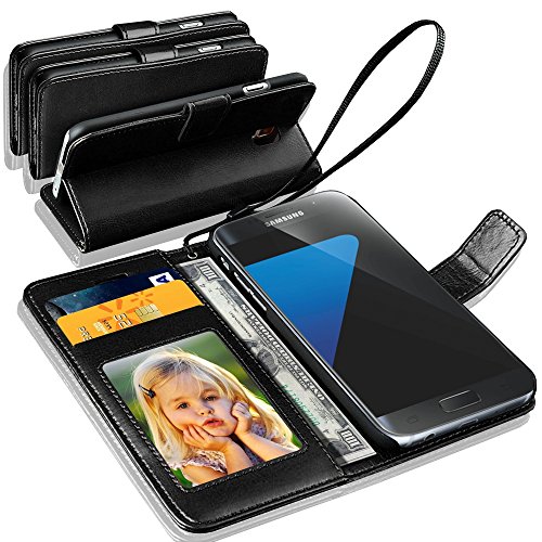for Samsung Galaxy S6 -Genuine Real Rich Leather Stand Wallet Flip Case Cover/Quality Slip Pouch/Soft Phone Bag (Specially Manufactured - Premium Quality) Antique Leather Case (Black) for Samsung Galaxy S6 -Genuine Real Rich Leather Stand Wallet Flip Case Cover/Quality Slip Pouch/Soft Phone Bag (Specially Manufactured - Premium Quality) Antique Leather Case (Black)