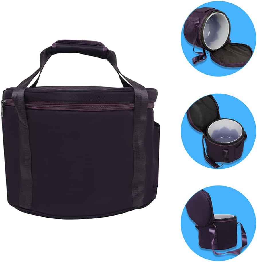 Vaguelly Singing Bowl Carrying Case Crystal Singing Bowl Carrying Case Bag 12inch Sound Healing Instrument Travel Bag For Sound Healing and Meditation Purple