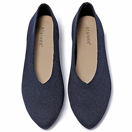 Ataiwee Women’s Ballet Flats – Pointed Knitted Breathable Comfortable Shoes.