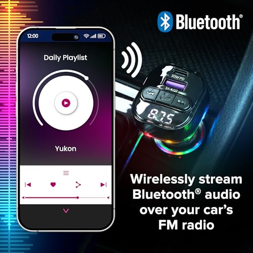 image for Armor All FM Bluetooth Transmitter and Quick Charger, Wireless Bluetoo
