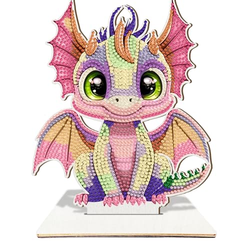 Image of Lebartm DIY Diamond Desktop Ornament Special Shaped Crystal Dragon Diamond Art Painting Tabletop Ornaments Single Sided Diamond Home Decor