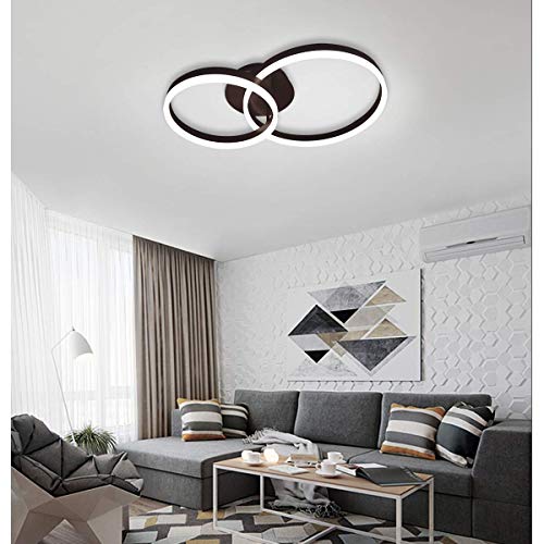Plafonnier LED salon moderne à deux cercles acryliques blancs - 6