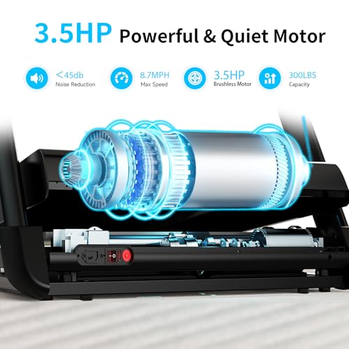 Image of YESOUL Folding 10% Auto InclineTreadmill for Home, 3.5HP Supper Quiet Brushless, 300 lbs Capacity, Large 47 inchx18 inch Running Belt, LED Display & Smart APP with Scenic Routes & Live Classes