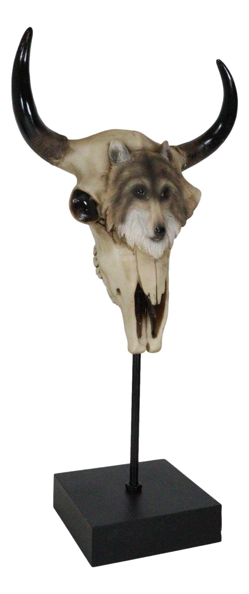 Amazon.com: Ebros Gift Large Alpha Wolf Spirit Totem On Buffalo