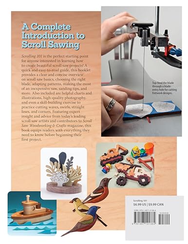 Scrolling 101: Everything the Beginner Needs to Know (Fox Chapel Publishing) Scroll Saw Basics, Choosing Blades, Adapting Patterns, Using a Starter Saw, Sanding, and a Skill-Building Exercise Pattern - Image 2