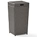 Pemberly Row Wicker Patio Trash Can in Weathered Gray