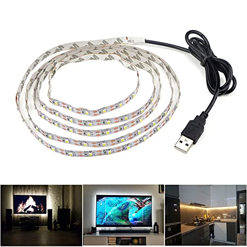 TOPXCDZ DC 5V USB LED Strips 2835 5M 16.4FT Warm White Tira LED Strip Light TV Background Lighting Tape Home Decor Lamp