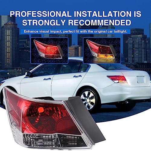 Motorfansclub Left Tail Light Housing Fit For Honda Accord 4 Door Sedan 2008 2009 2010 2011 2012 Driver Side Taillight Cover Rear Tail Lamp Brake Stop Tail Light Turn Signal Tail Light Without Bulbs #TOP1
