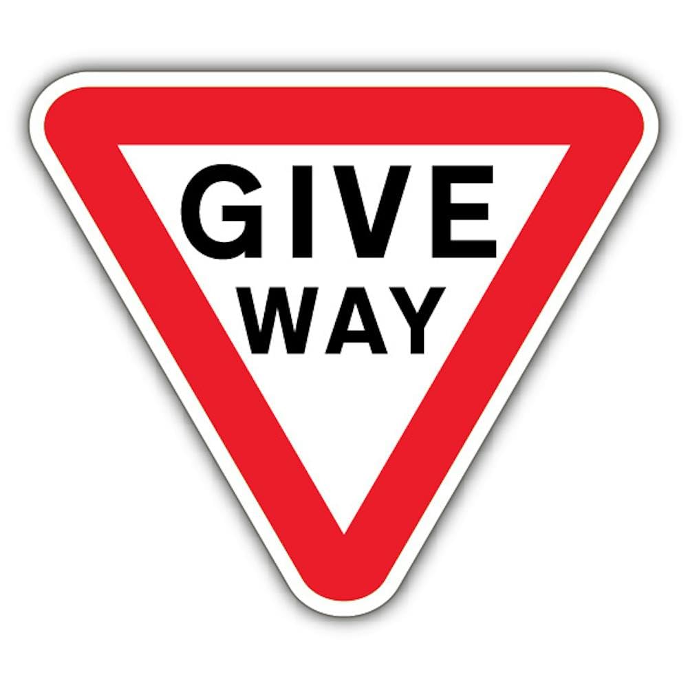 V Safety Give Way Safety Sign - 250 x 250 mm - RA1 Reflective 3mm Aluminium Composite