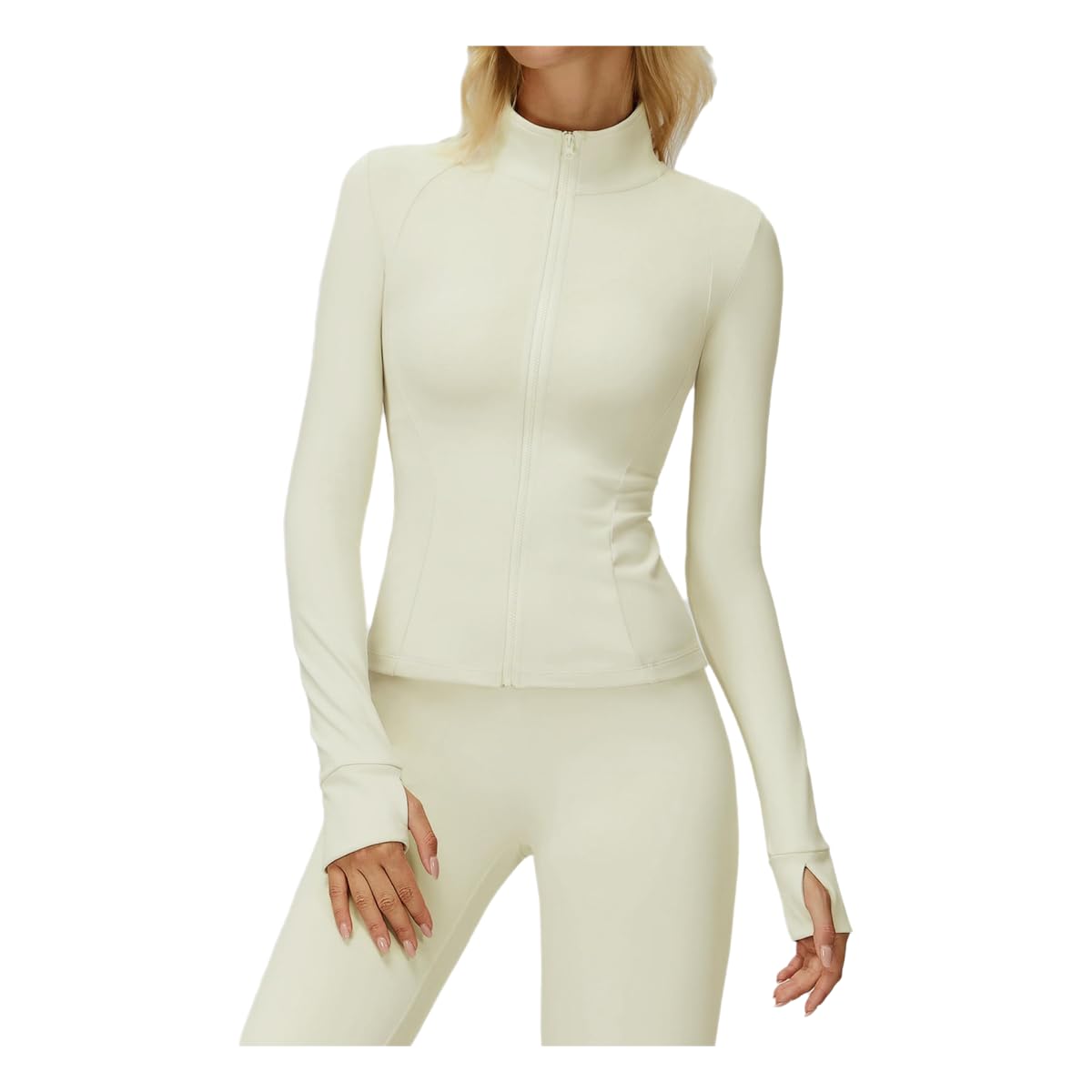 Chaqueta de yoga para mujer contra el frío con cremallera y terciopelo térmico m