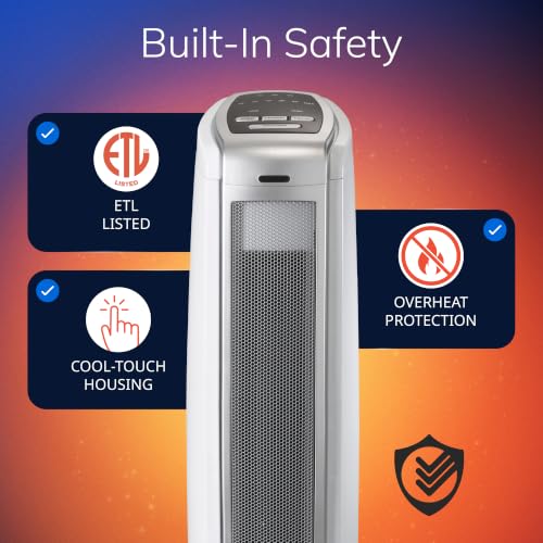 Lasko Oscillating Ceramic Tower Space Heater - 23” - 5775 - White - image 3