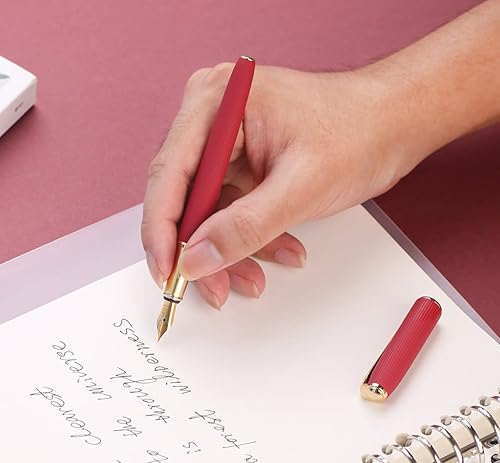 Miniatura 7 de Picasso 916 Natural Series - Pluma estilográfica de metal con caja de regalo (punta EF 0.014 in, rojo arce)