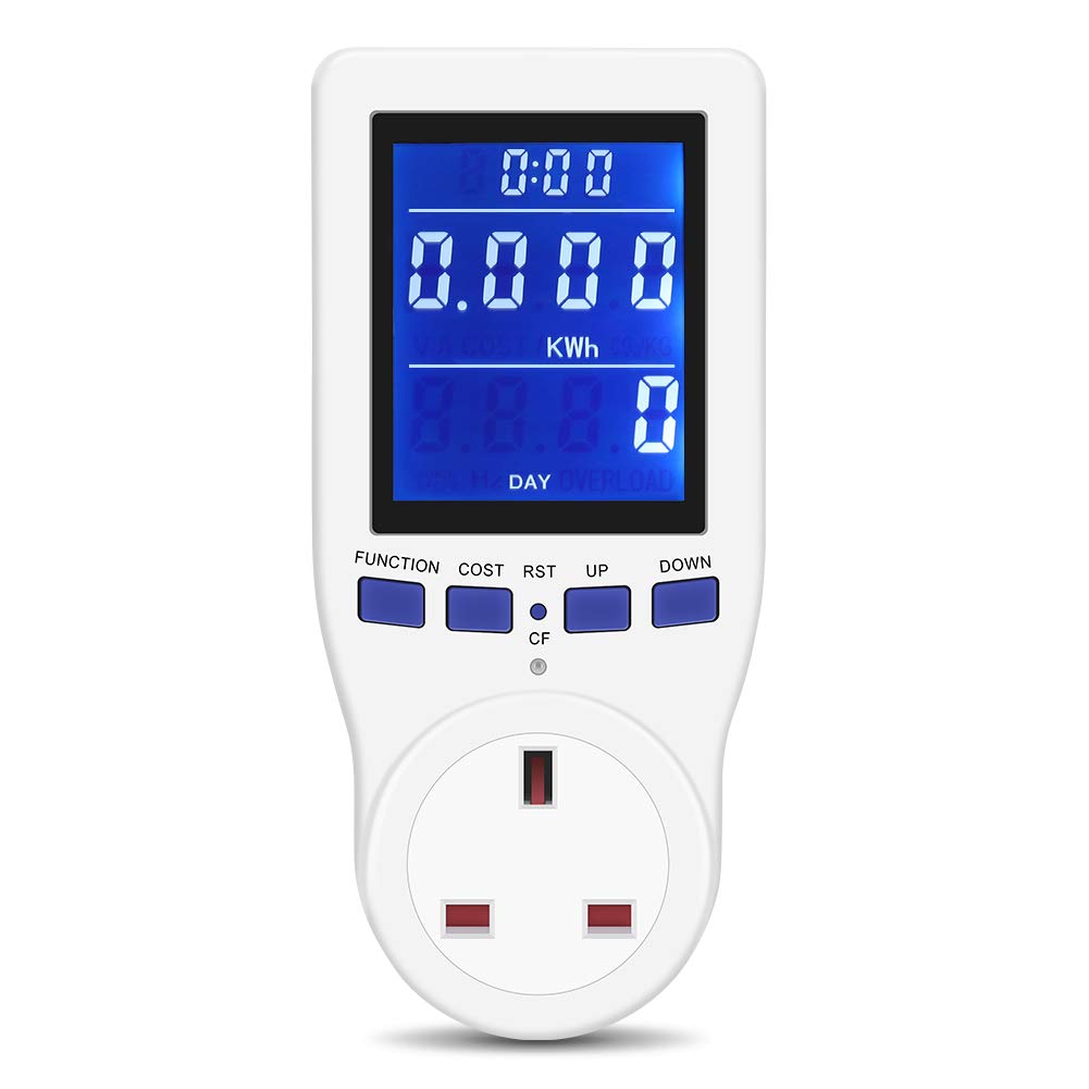 Buy Electricity Usage Monitor Power Meter Plug,LCD Display 8 Mode