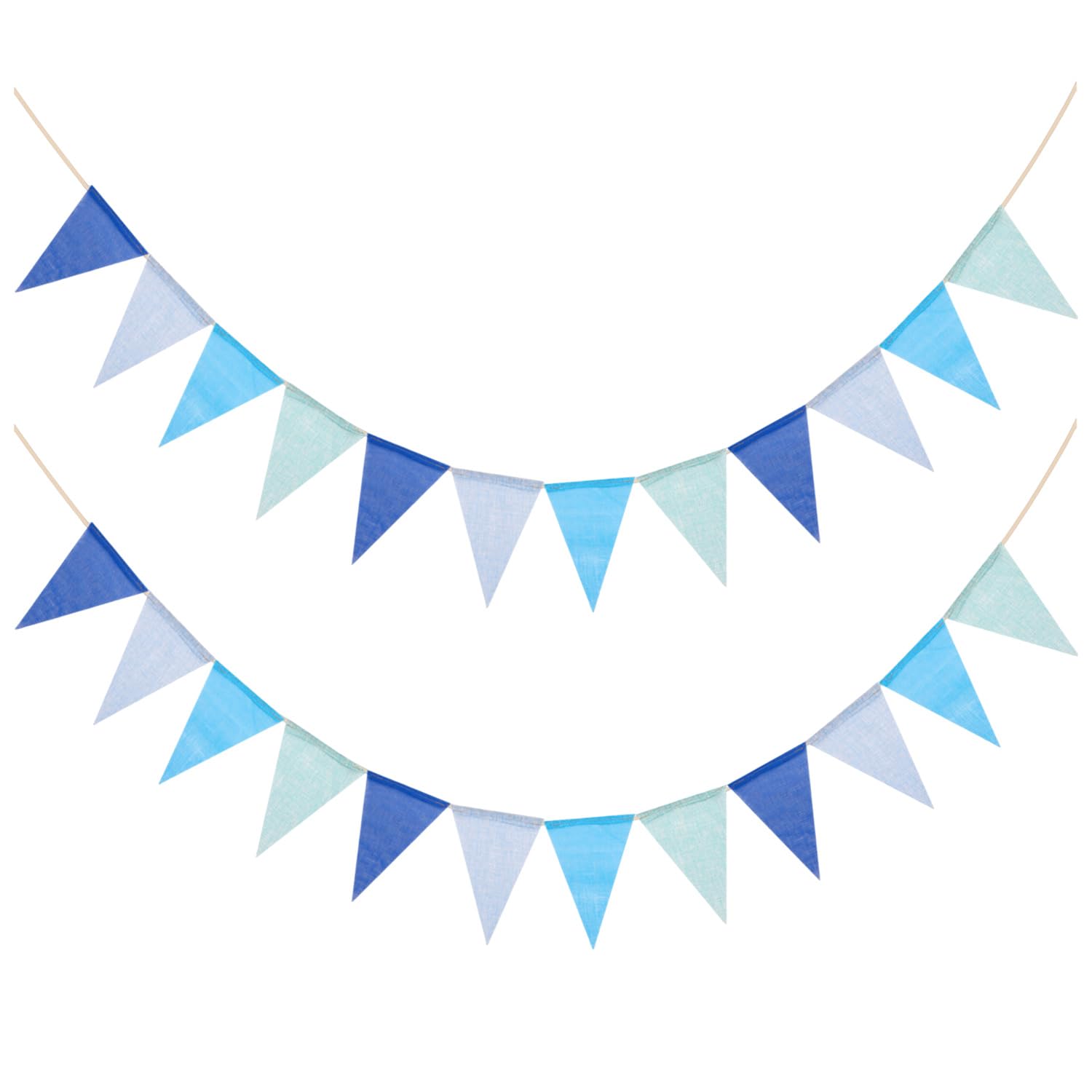 HINFHI 2 Pieces Of Blue Pennant, Birthday Party Pulling Flag, Wedding Decoration Banner, Banquet Background Wall Pendant, Party Scene Layout Supplies.