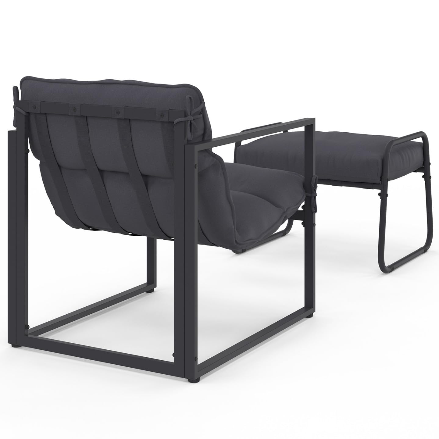 IDMarket - Lot de 2 fauteuils de Jardin Marco Gris Anthracite