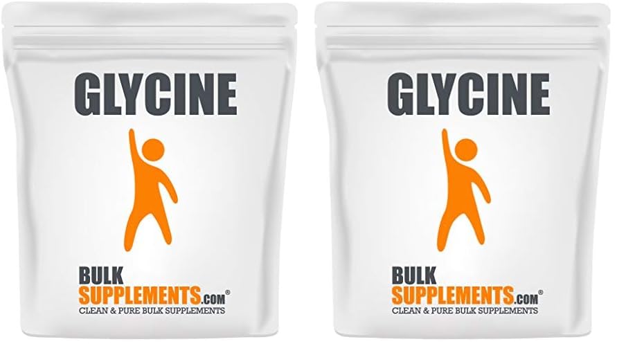 Image of BulkSupplements.com Glycine Powder - Glycine Supplements, Amino Acid Supplement - Unflavored & Gluten Free, 3g per Serving, 1kg (2.2 lbs) (Pack of 2)