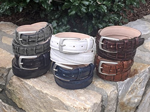 Fresco Golf Full Grain Italian Leather Crocodile Embossed Men's Belt2