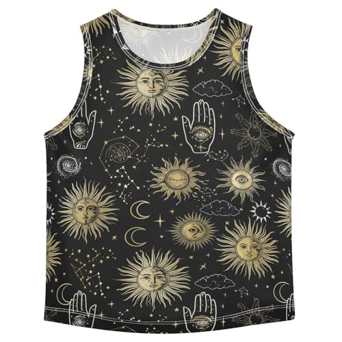 Sun Hand Stars Black Boys Tank Tops Sleeveless Tank Top Shirts Undershirts for Boy,3T