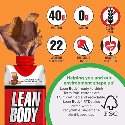 Image of LEAN BODY 8 Flavor Variety Pack, 40g Protein, Zero Sugar, 24 Vitamins & Minerals to Support Immune Health, 17 fl oz, 8 Pack.
